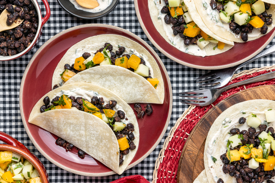 Garlic-Roasted Black Bean Tacos