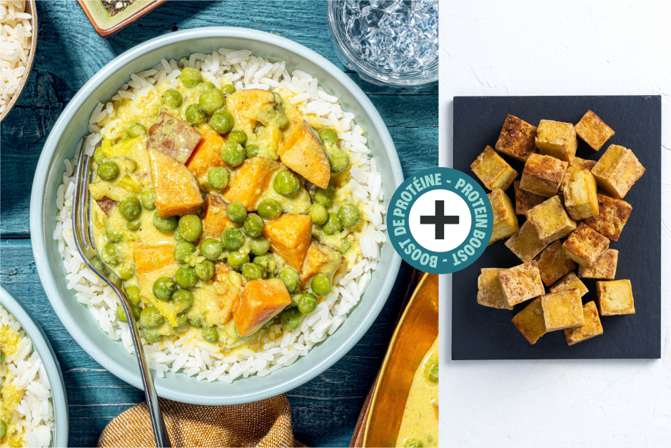 Boost de protéines | Korma crémeux à la noix de coco avec tofu