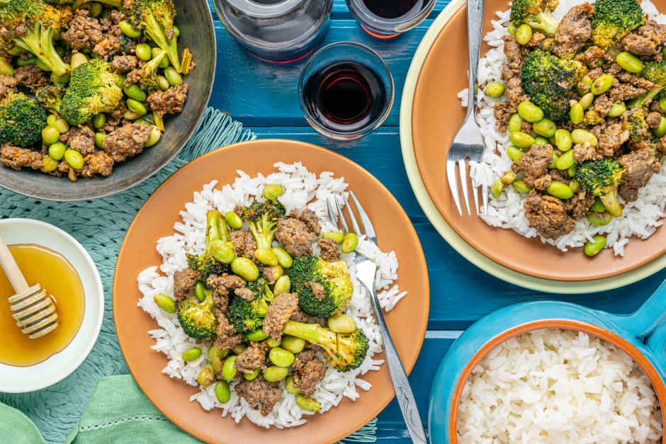 Sauté de bœuf haché miel-tamarin