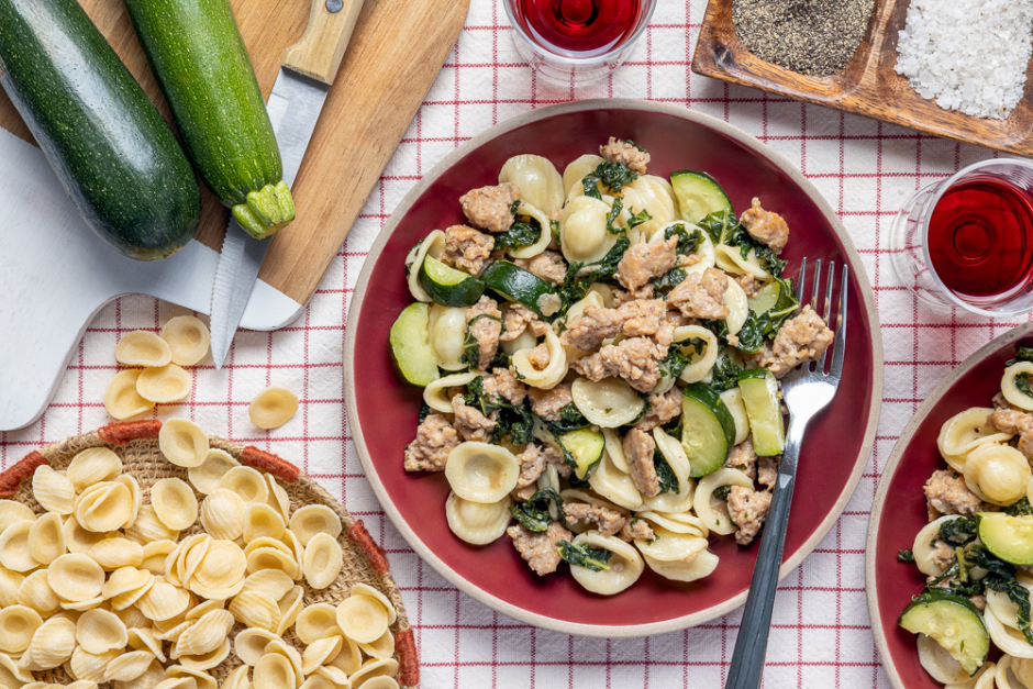 Creamy Italian Sausage & Kale Orecchiette