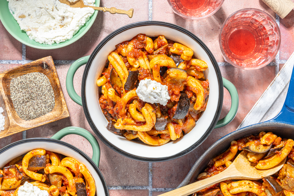 Pasta alla Norma aux aubergines rôties