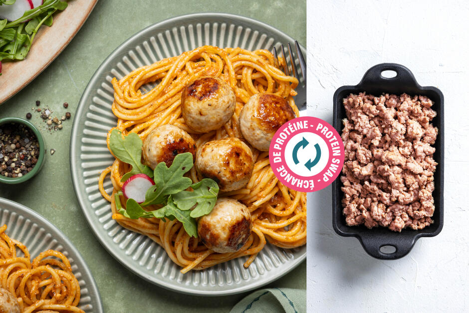 Protein Swap | Spaghetti & Turkey-Ricotta Meatballs
