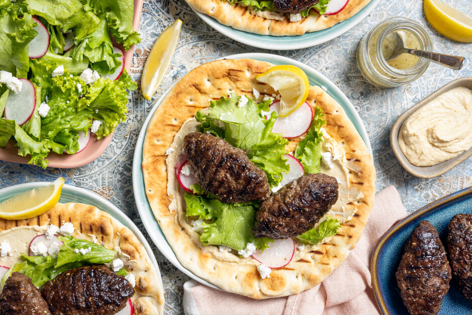 Pitas de keftas de bœuf