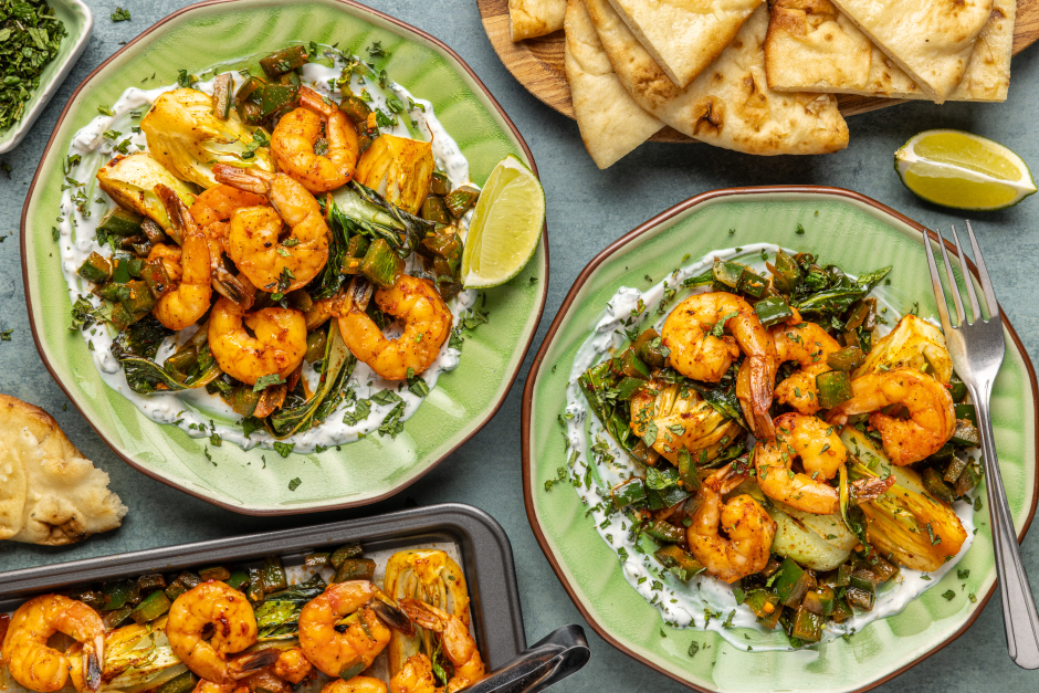 Spicy Tandoori Shrimp Traybake