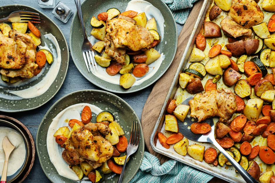 Indian-Spiced Chicken & Vegetable Traybake
