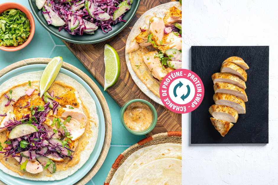 Échange de protéine | Tacos de poulet BBQ croustillant à la friteuse à air