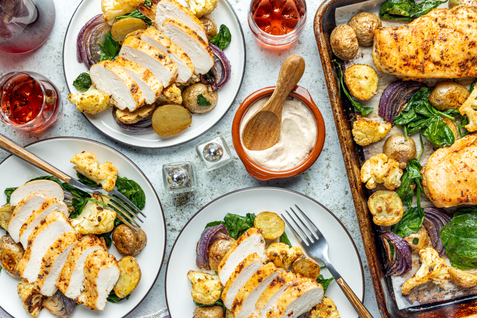 Chicken, Baby Potato & Cauliflower Traybake