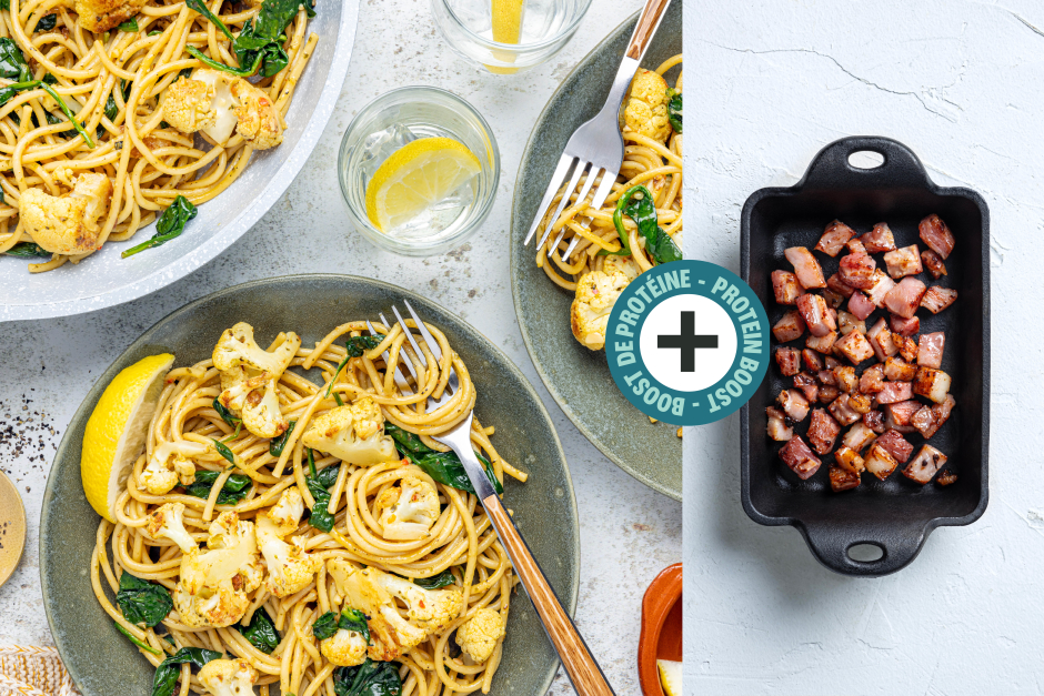 Protein Boost | Quick Lemony Fresh Spaghetti Alla Chitarra with Pancetta