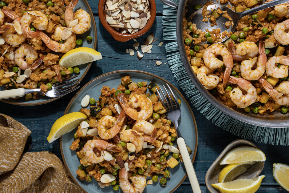 Calorie-Wise: Paella-Inspired Shrimp & Cauliflower ‘Rice’
