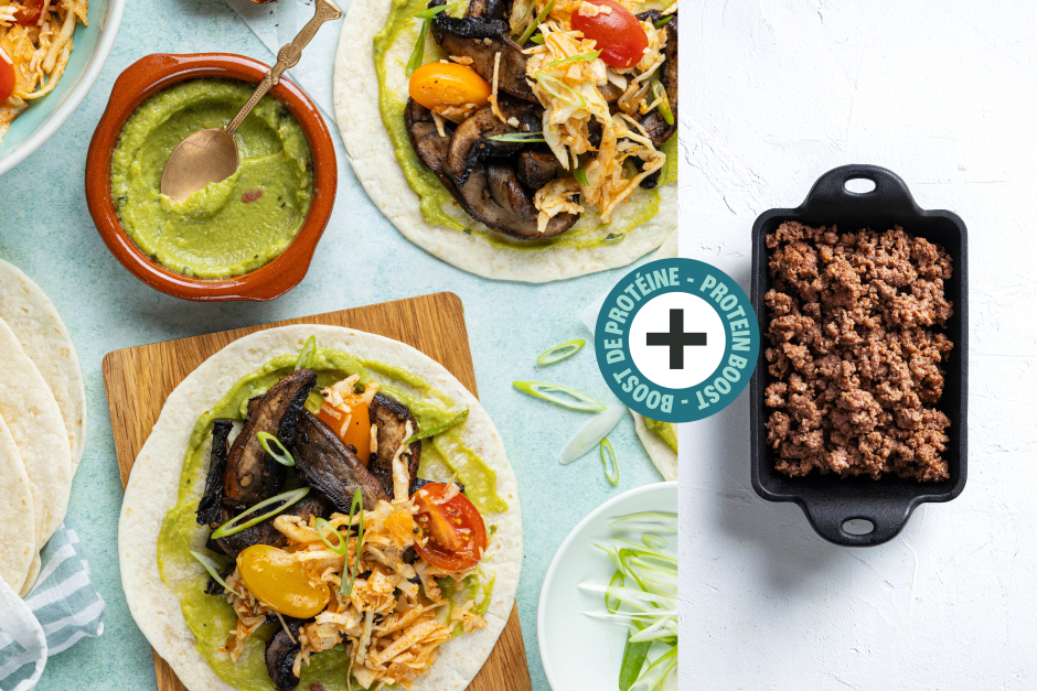 Protein Boost | Fast Beef & Portobello Mushroom Tacos