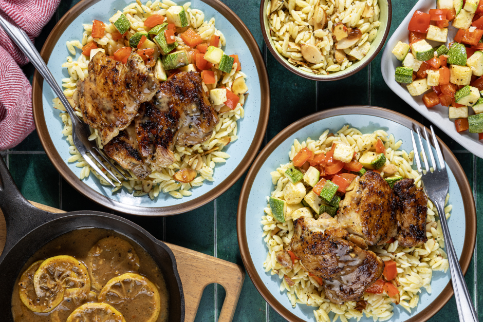 Cuisses de poulet citron-ail en sauce