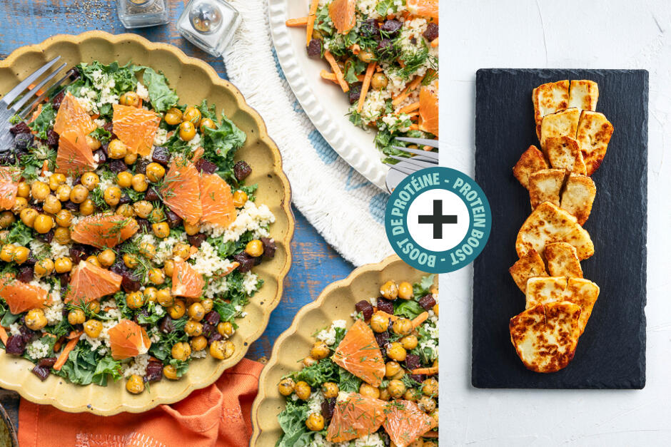 Protein Boost | Halloumi, Chickpea & Cara Cara Couscous Salad