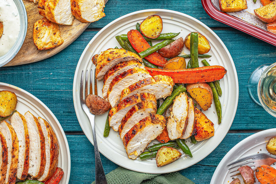 Poitrines de poulet avec sauce ranch crèmeuse