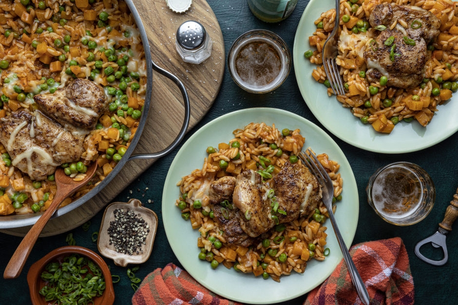 Spicy Salsa Verde Chicken & Cheese Skillet