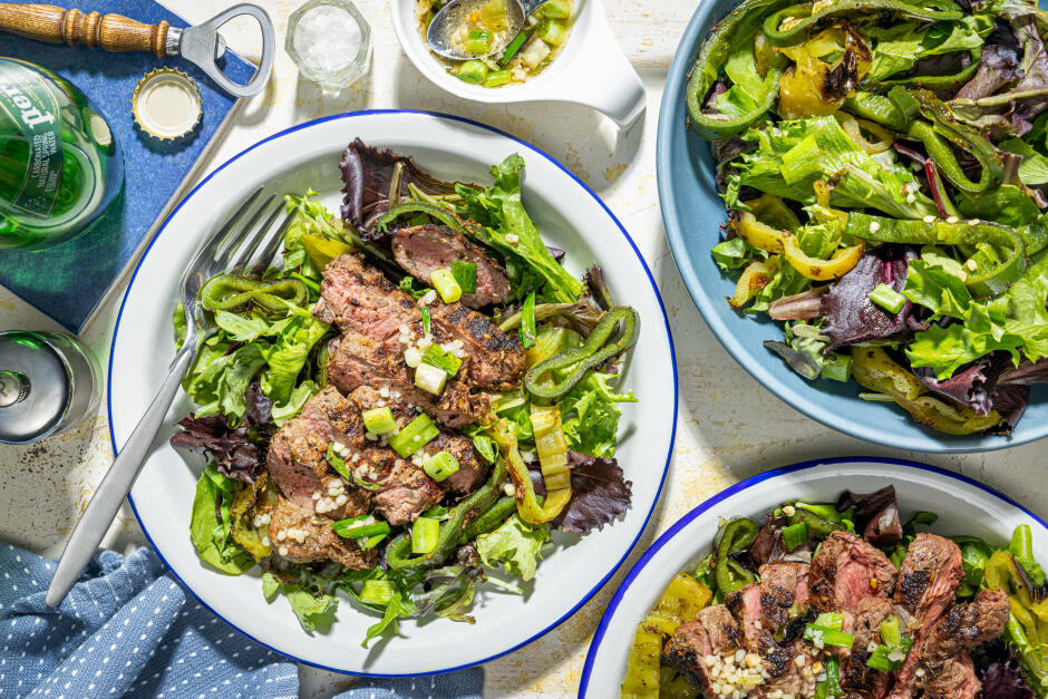 Argentinian Churrasco Steaks with Scallion Chimichurri