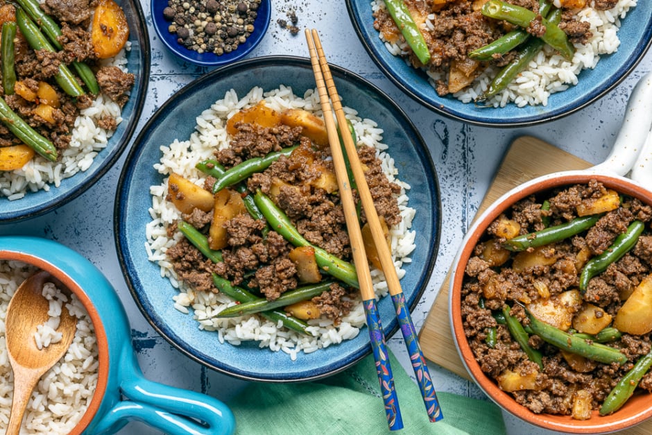 Bols de riz au bulgogi de bœuf haché