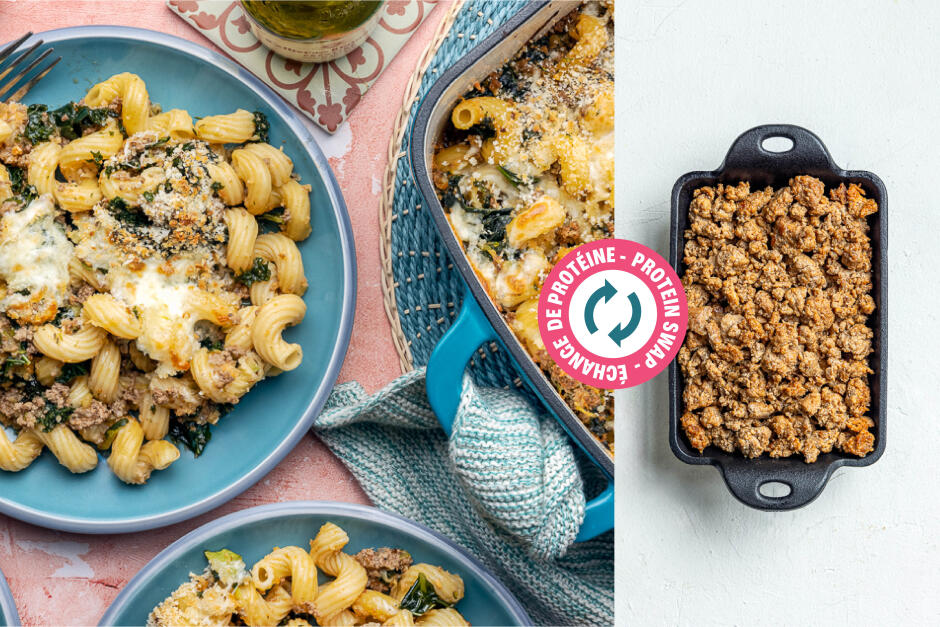 Protein Swap | Cheesy Oven-Baked Chorizo Cavatappi Casserole