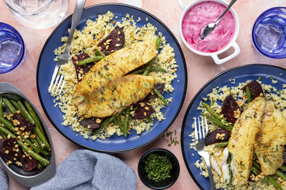 Sain + Sensé: Tilapia aux épices à l’indienne et raïta gingembre-betteraves
