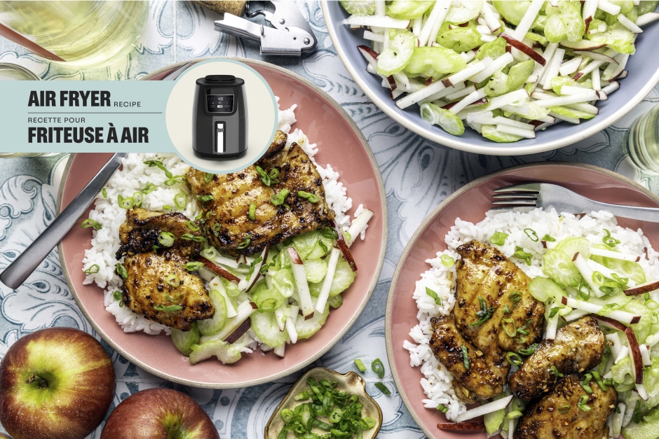 Air Fryer Honey-Garlic Sticky Chicken Thighs