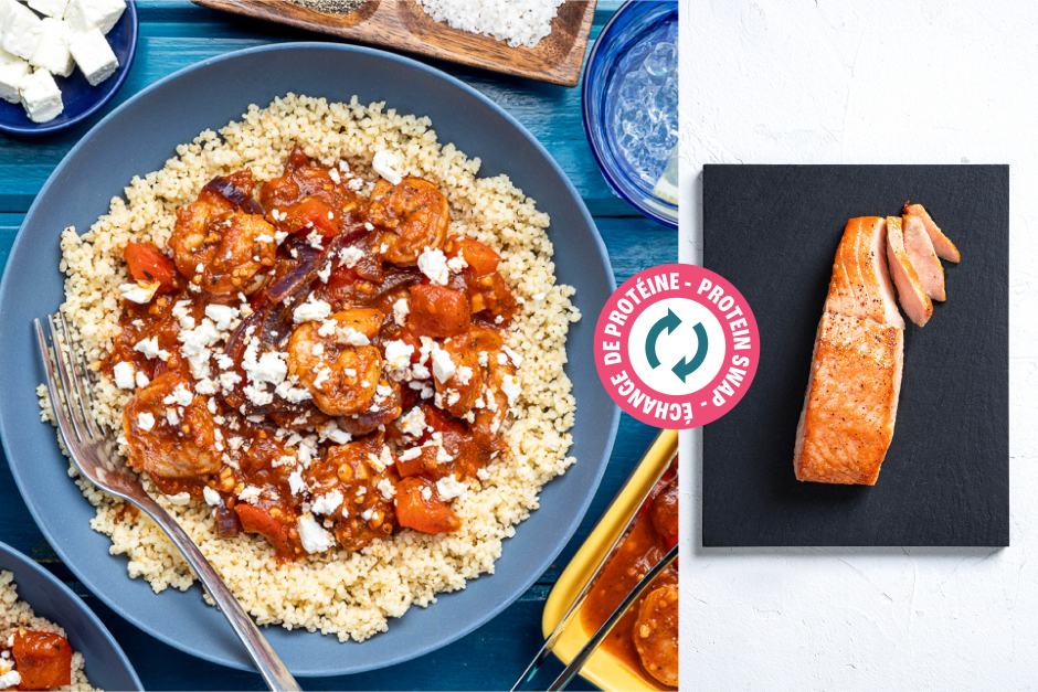 Protein Swap | Greek-Style Salmon Saganaki