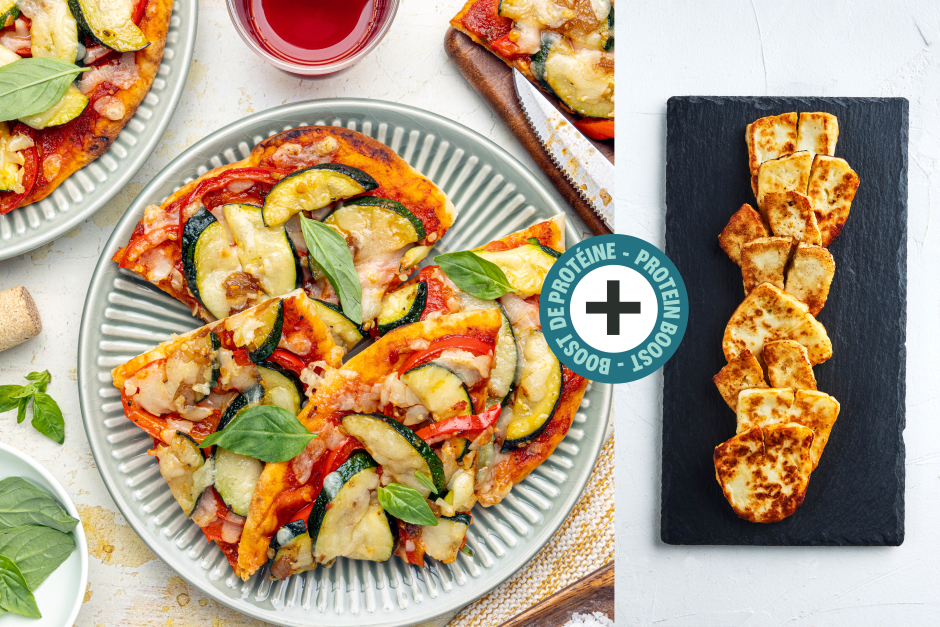 Protein Boost | Halloumi, Caramelized Onion & Aged Cheddar Flatbreads