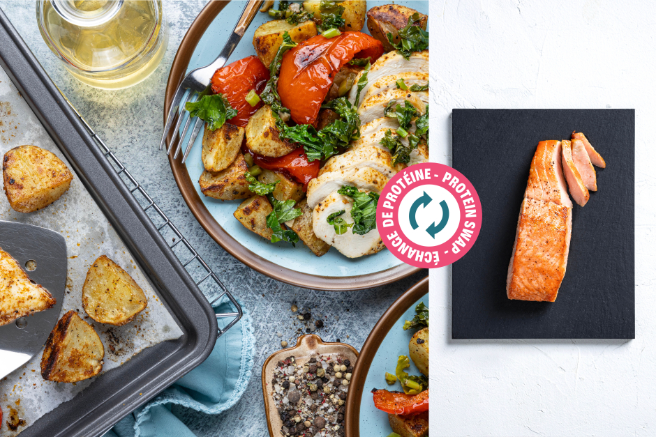 Protein Swap | Smoky Catalonian-Spiced Salmon Traybake