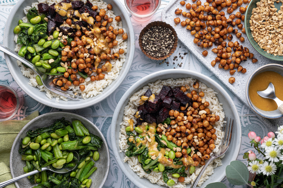 Vegan Nourish Bowls with Tamari Vinaigrette