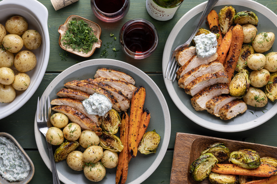 Seared Chicken Breasts with Dill Sour Cream