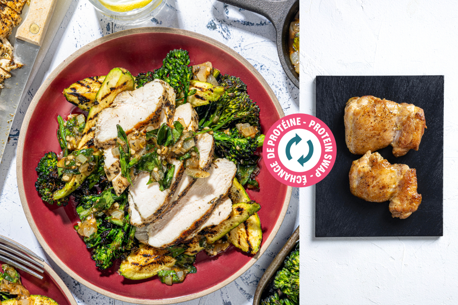Protein Swap | Grilled Chicken Thighs with Sorrel Escabeche