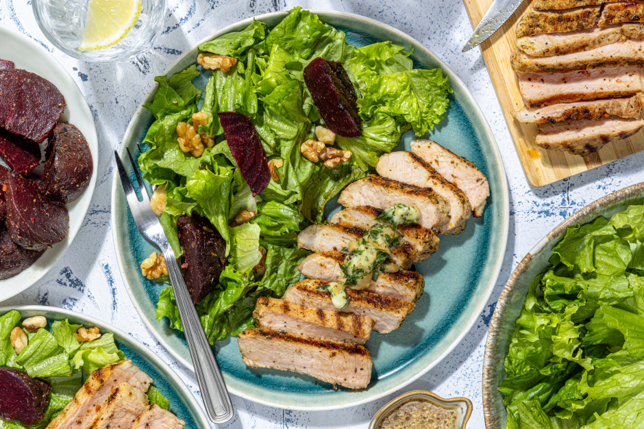 BBQ Bistro Pork Chops with Tarragon Butter