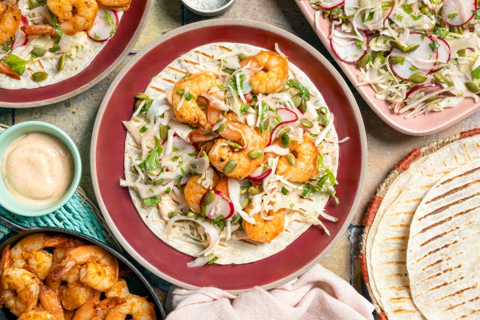 Quick BBQ Shrimp Tacos