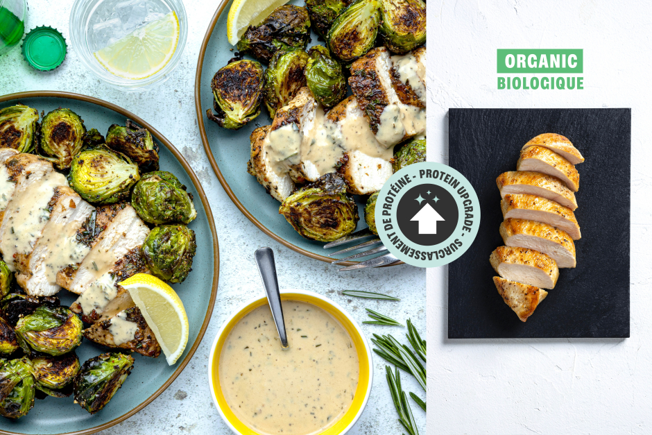 Surclassement de protéine | Sain + Sensé: Poitrines de poulet BIO citron-romarin style souper français