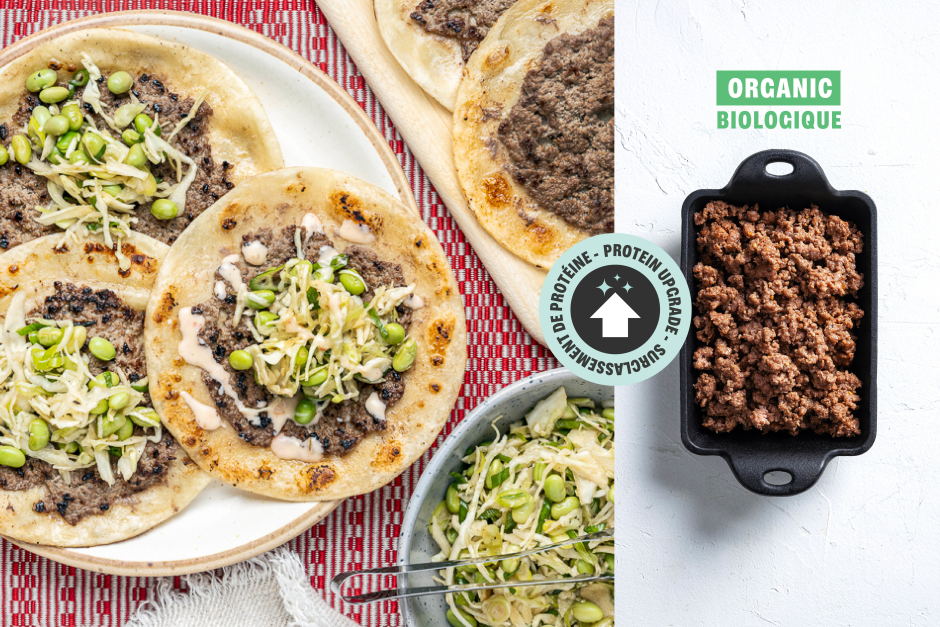 Protein Upgrade | ORGANIC Beef Smash Dumpling Tacos