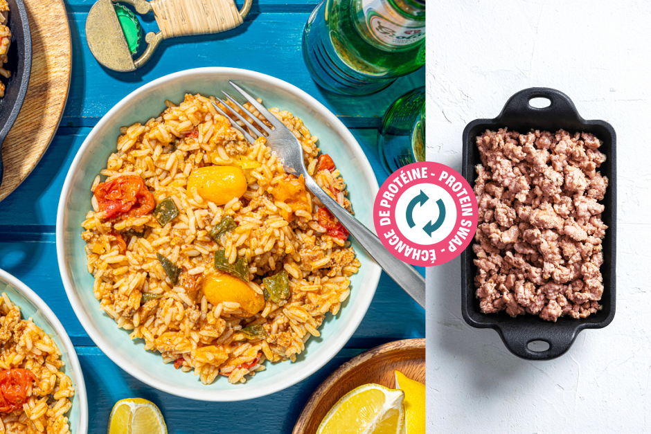 Échange de protéine | Jambalaya au chair à saucisse
