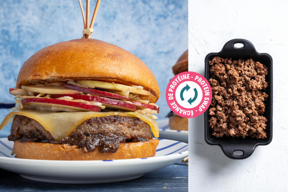 Protein Swap | Ground Beef Smoked Cheddar Cheeseburgers