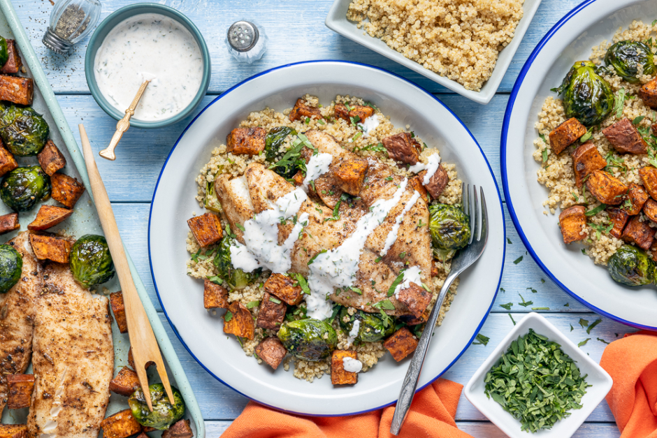 Tilapia-Topped Jamaican Power Bowls