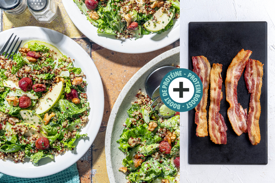 Boost de protéines | Bols de bacon et quinoa façon salade Waldorf