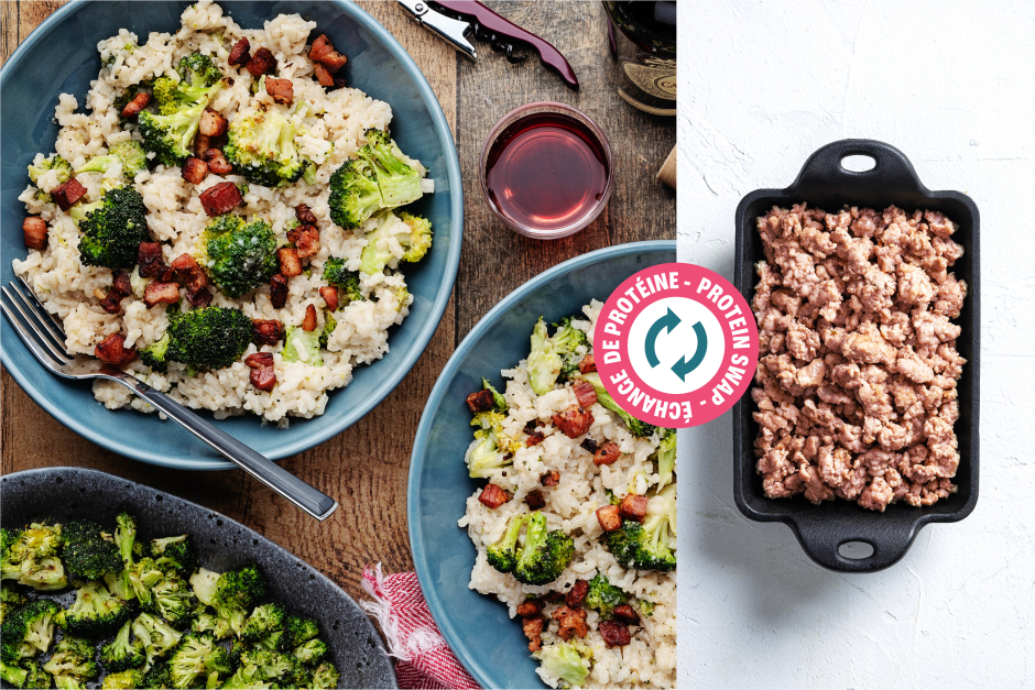 Protein Swap | Sausage Meat & Creamy Broccoli Risotto