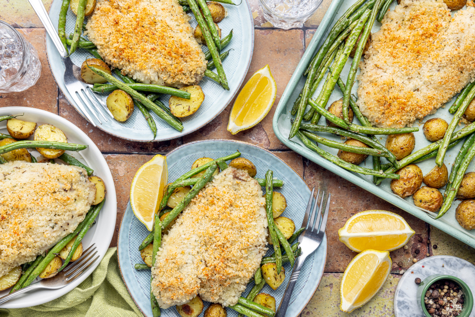 Tilapia au four avec garniture croustillante de grana padano