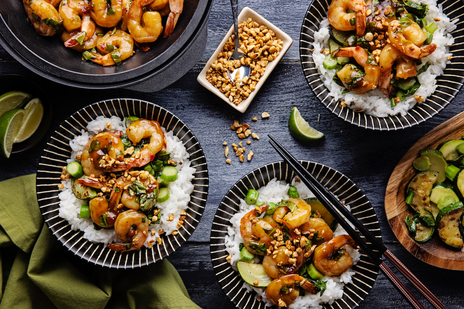 Thai-Style Basil Shrimp & Gai Lan
