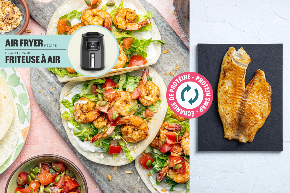 Protein Swap | Air Fryer Tilapia Tacos with Pepita-Spiked Pico de Gallo