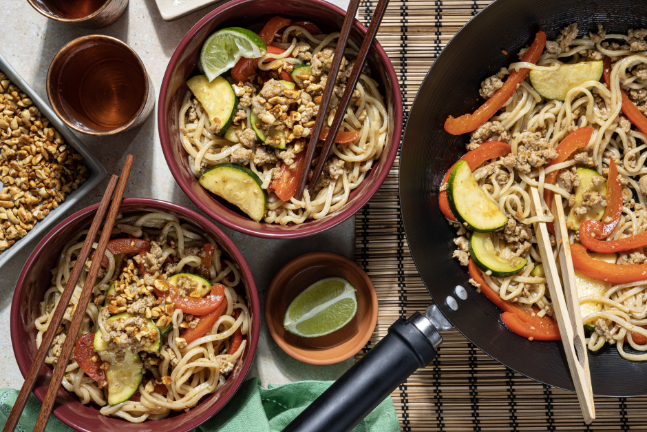 Ground Pork & Veg Stir-Fry with Fresh Ramen Noodles