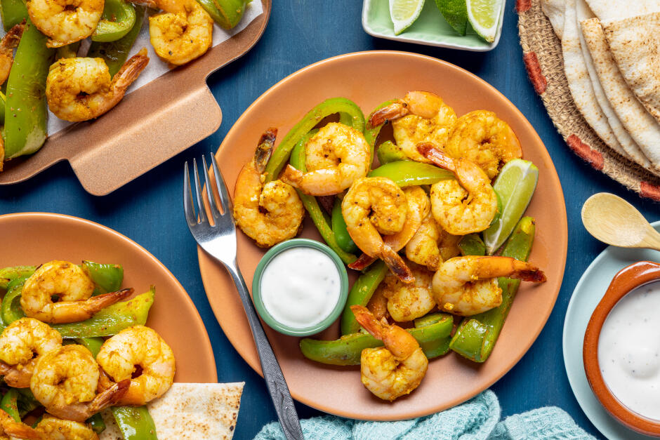 Crevettes tandoori sur plaque