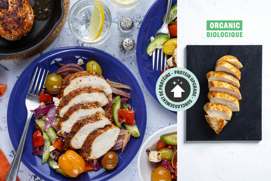Surclassement de protéine | Poitrines de poulet BIO grecques savoureuses