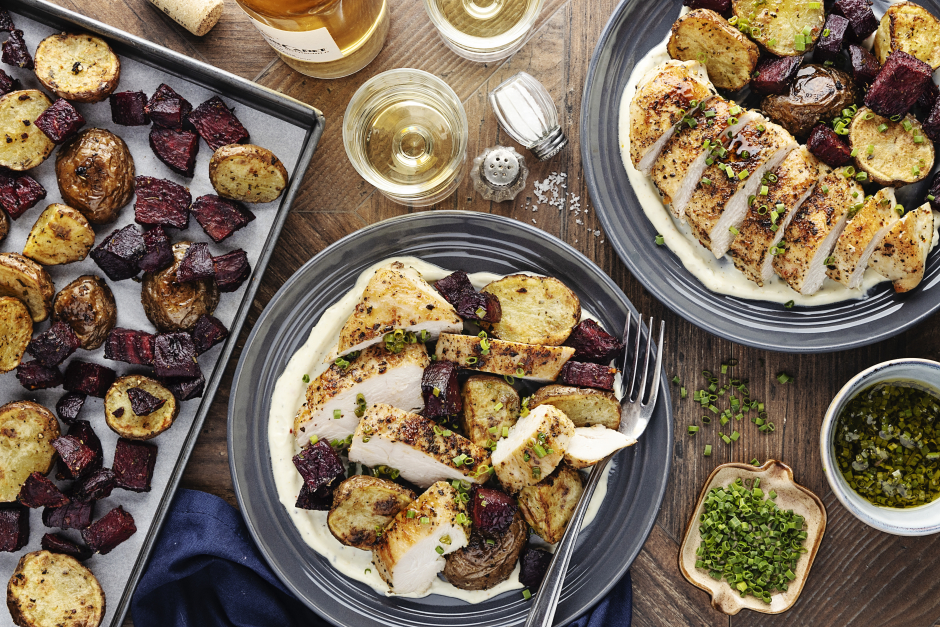 Winter Chicken Breasts with Beets & Potatoes