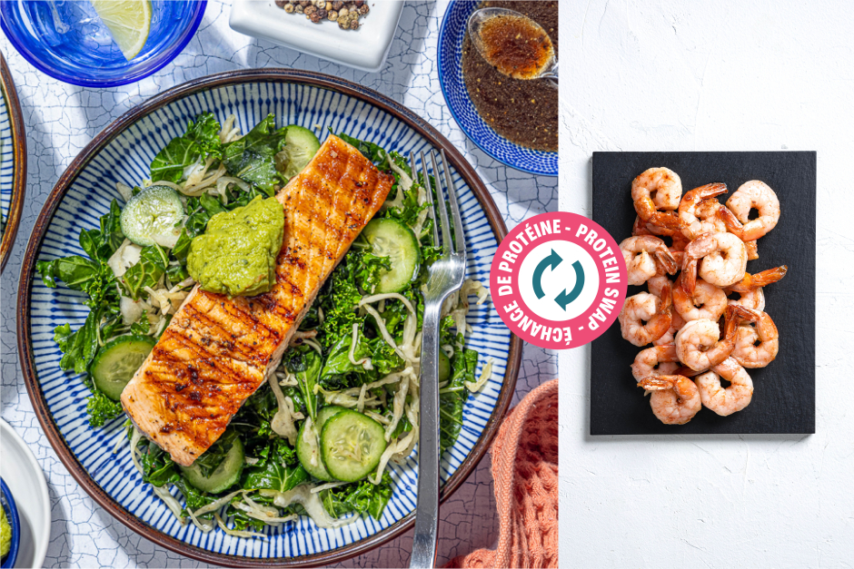 Protein Swap | Grilled Shrimp California Bowls