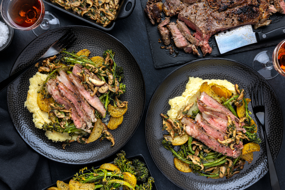 L’Artisan: Grass-Fed AAA Porterhouse Steak with Shiitake Mushroom Pan Sauce