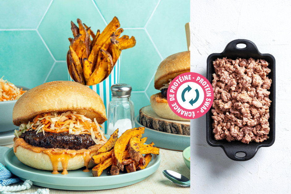 Protein Swap | BBQ Pork Burgers with Pineapple Chili Mayo