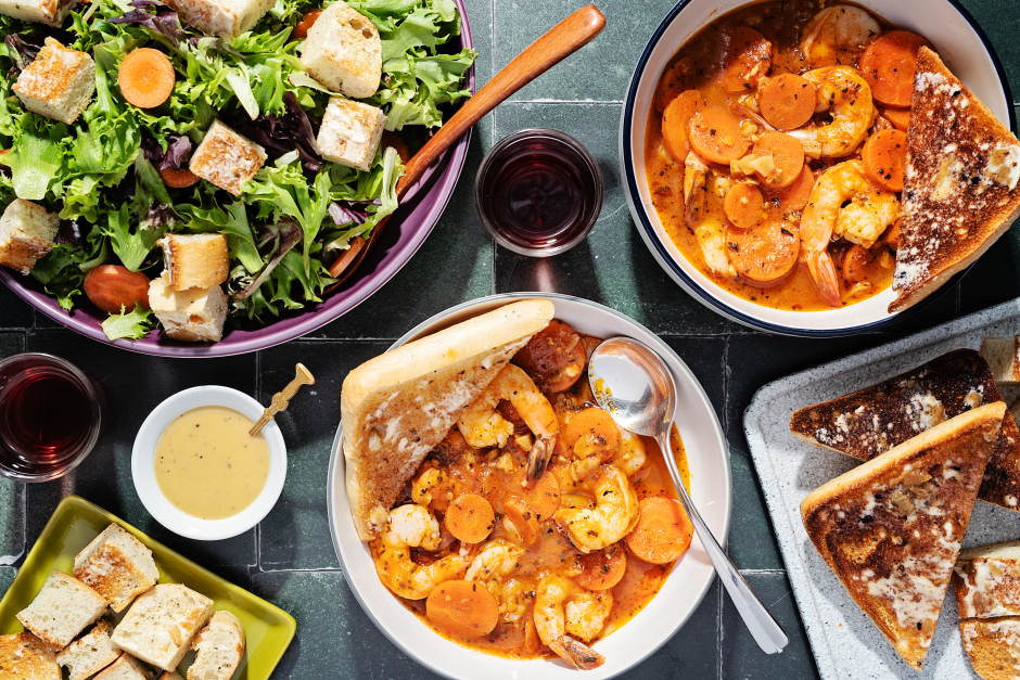Mijoté de crevettes tiède à la marseillaise