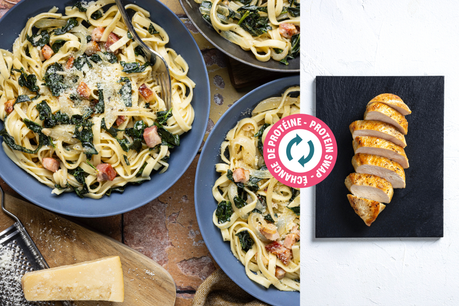 Protein Swap | Linguine Alfredo with Chicken Breasts